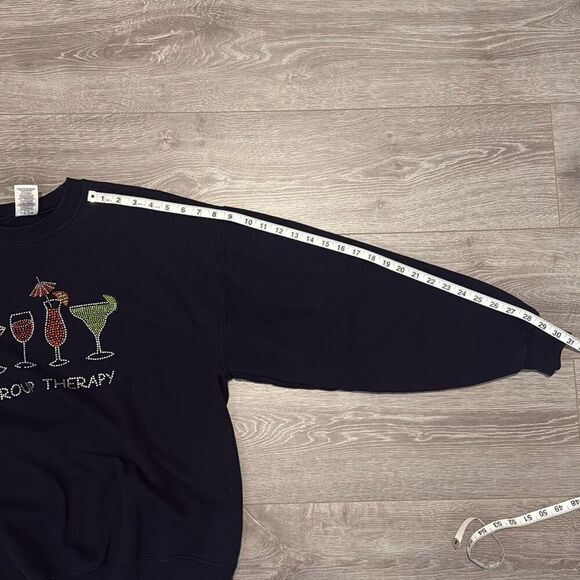 Hanes Large Vintage Sweatshirt – Bedazzled Group Therapy Funny Unisex Sweatshirt - Picture 8 of 8